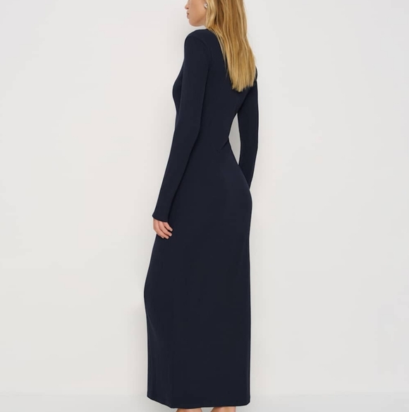Reformation Aubrey Knit Dress In Navy - Picture 4 of 13